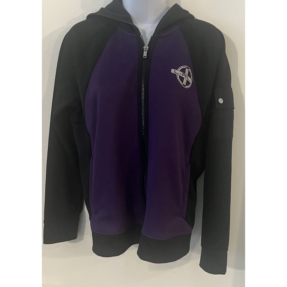 Lauren Ralph Lauren Lauren Active Purple &  Black Color-block Full Zip Hoodie M